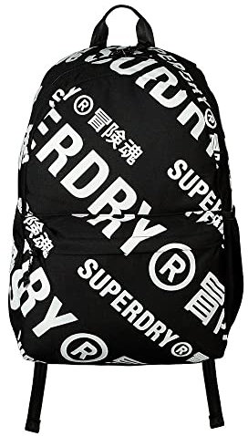 Superdry Unisex-Adult 91-Bags_Code Essential Montana, Black/Optic AOP, One Size