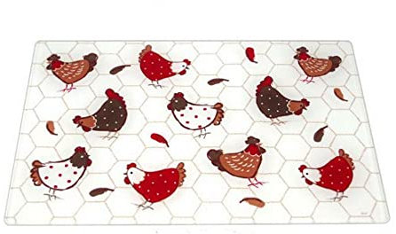 Dessous de Plat en verre Poules Cotty 20 x 30 cm