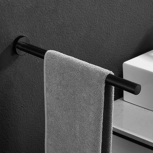 Athyior Porta Asciugamani Bagno da Parete Acciaio Inox - 40 cm Bagno Porta Salviette nero opaco per Bagno Lavello Gabinetto Cucina (braccio singolo)