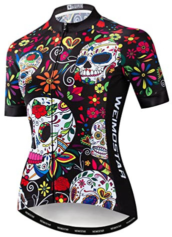 Hotlion Damen Radtrikot Sommer Kurzarm Fahrradshirt Atmungsaktiv Fahrradjacke, 23cf2201, X-Large