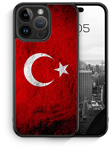 MUNIQASE Türkei Splash Flagge - Silikon Hülle für iPhone 14 Pro - Türkische Schutzhülle Handyhülle Case Cover