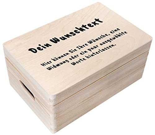 Creative Deco Personalisiert Geschenke Wunschtext Holzkiste | Dein Eigener Beliebig Text Individuelle Geschenk | Geschenkkiste Geschenkbox | Für Frauen, Männer und Paar | 30 x 20 x 14 cm