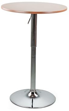 WeHome - Bartisch, hoher Couchtisch, höhenverstellbarer Couchtisch, quadratischer oder runder Tisch, Küchentisch (Brown, rund)