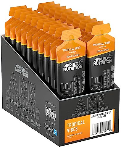 Applied Nutrition ABE Pre Workout Gel - All Black Everything Pre Workout Gel, Energy & Physical Performance with Citrulline, Creatine, Beta Alanine (20 x 60ml Gels) (Tropical Vibes)