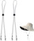 2 uds Cuerda a Prueba de Viento para Sombrero, Correa Ajustable Flexible para Sombrero Sombrero a Prueba de Viento extraíble cordón para la Barbilla Correa antipérdida con Clips cordón(Blanco)