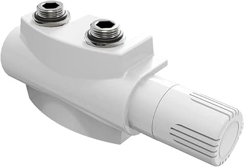 Heilmetz Vanne thermostatique,vanne universelle avec thermostat pour radiateurs,10 bar ,7 niveaux réglables, Kit de raccordement central avec couverture(Blanc)