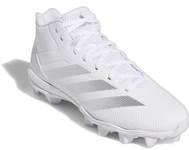 Adidas Men's Adizero Impact Spark Mid Top, White/Silver Metallic/White, 10
