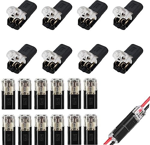 Auto Stecker Steckverbindung Steckverbinder 20 Stück18-22AWG Wasserdicht Kabelverbinder 2-Polig Kabel Steckverbinder Stecker Verbinder Niederspannung Für Auto KFZ LKW Kayak Boot