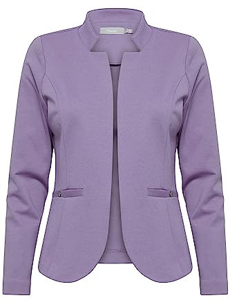 fransa FRCEDILAN, blazer corto da donna, colletto alto, senza bottoni, tasche con bottone automatico, Viola Haze (183718), S