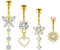 JFORYOU 4stk Bauchnabelpiercing 14G Chirurgenstahl CZ Blume Schmetterling Bauchpiercing Nabel Piercing Schmuck für Frauen Gold Silber