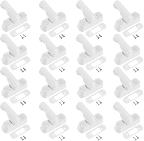 APACALI 12PCS Sash Jammers for UPVC Doors, Sash Window Locks with Screws, Door Home Security, White