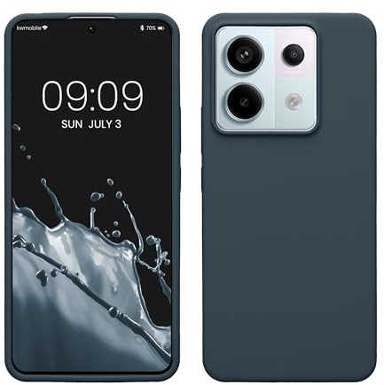 kwmobile Hülle kompatibel mit Xiaomi Redmi Note 13 Pro 5G / Poco X6 5G Hülle - Silikon Handy Case - Handyhülle weiche Oberfläche - kabelloses Laden - Dunkler Schiefer