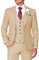 HUUTOE Costume 3 pièces pour homme - Coupe ajustée - Smoking pour homme - Costume formel - Blazer solide - Veste gilet et pantalon, champagne, XX-Large