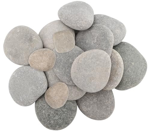 MANCHAP 60 PCS 2 Sizes River Rocks Stones, 5-7cm & 2-3cm Painting Pebbles, Rock Painting Craft Rocks for Arts Crafts