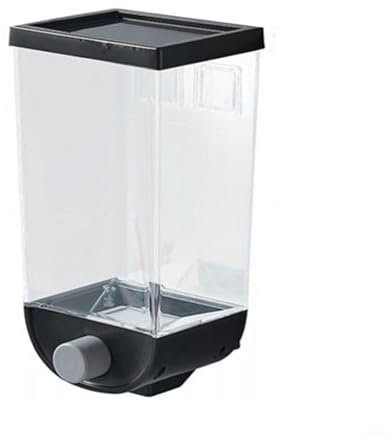 SPORTARC Distributeur mural de nourriture sèche, distributeur de céréales, bocaux transparents en polypropylène pour organiseurs de céréales en vrac (1 l, noir), 20QS82KLD69F573U451KO563F9O