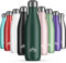 Mont-Clair Gourde isotherme - Bouteille isotherme sans BPA - Gourde inox 500ml, 24h froid & 12h chaud - Thermos isotherme en métal - Bouteille d'eau en acier - Gourde 500ml, Vert