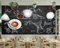 Fototapete 3D Effekt 3D Tapete Handgezeichnete Kaffeebohnen Auf Der Tafel Fototapete Wandgemälde Vlies Wohnzimmer Schlafzimmer Flur Wanddekoration 450(W) X315(H) Cm