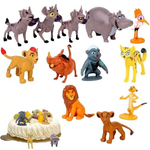 gotyou 12 Stück Lion Kuchen Dekoration, Cupcake Toppers Figuren König der Löwen, Tier Cake Topper, The Lion Kuchen Topper Figuren, für Kinder Geburtstag Party Kuchen Dekoration Supplies