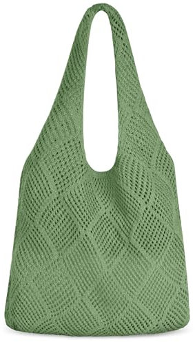 Aucuu Strandtasche Damen, gehäkelte Mesh Strand Tote Bag, Damen Gestrickte Umhängetasche, Häkeltasche für den Sommer, Beach Bags For Women, Groß Umhängetasche für Urlaub Reisen Strand Sommer
