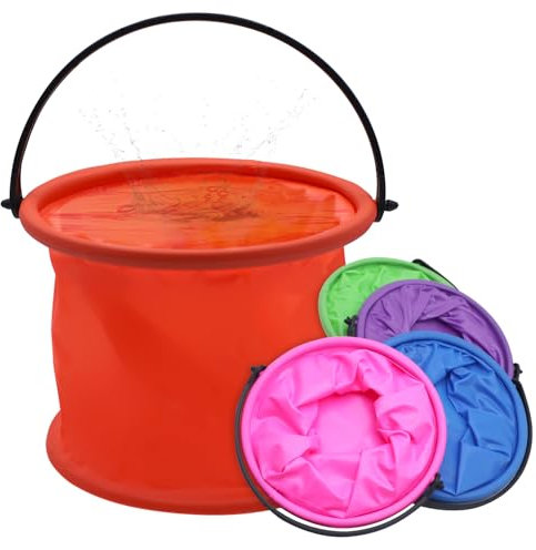 TETEWEVER 5 Stück Faltbarer Eimer 2L Eimer Faltbar Tragbarer Falteimer Pinsel Putzeimer Klein für Malen, Strand, Camping und Outdoor-Aktivitäten