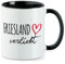 Huuraa Kaffeetasse Friesland verliebt Geschenk 330ml Schwarz Friesland Präsent