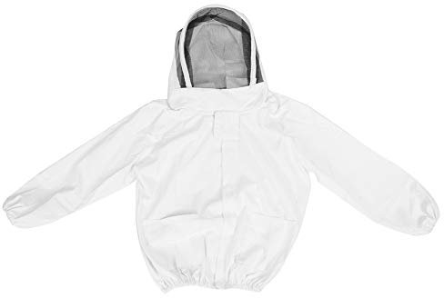 Imkerjacke, Imkeranzug, Imkerkostüm, Bienenjacke mit Schleier und Doppelreißverschlüssen, Bienenanzüge für Männer, stichfest (Weiß)