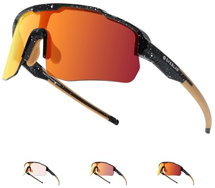 EYEGLAD MOTIONVIEW Photochrome Sportbrille UV400 | Biobasiert · Selbsttönend · Radfahren, Laufen, Baseball & Softball