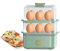 Egg Cooker and Poacher 2 In 1 - Double-Layer Electric Egg Boiler Steamer - Easy to Use for Perfect Soft Medium & Hard Boiled Eggs - Multi-Functional Eggs Maker