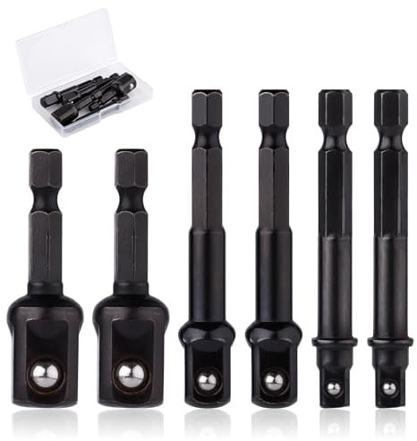 6 Piezas Juego de Adaptadores de Dados de Impacto, 64,6, 50, 64,1 mm Juego de Conversión de Destornilladores de Impacto Puntas de Destornillador Kit de Adaptadores de Dados de Taladro