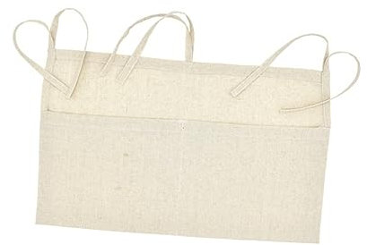 KOMBIUDA Doppelter Aufbewahrungsbeutel Für Babybett Hängende Organizer-Tasche Aus Leinen Für Kindergarten Und Babyzimmer Für Windeln Spielzeug Und Mehr Beige