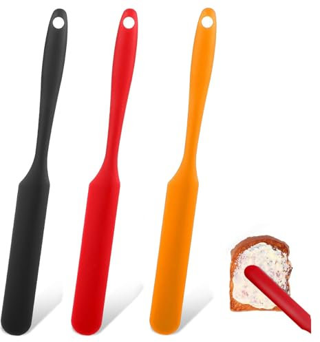 Spatule Silicone,3 PCS Spatule Patisserie Spatule Coloré Résistant à la Chaleur Silicone Spatule Anti-adhé Silicone Spatule Ustensiles à Pâtisserie pour Pâtisserie et Cuisine