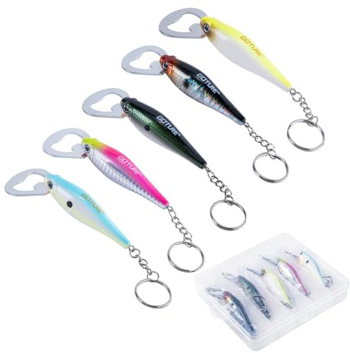 Goture Décapsuleur cadeau pecheur Portable Lure design décapsuleur original black stainless steel Facile à transporter Facile à prendre en main Porte-clés Accessoires de sac de bouteille