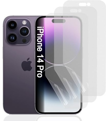 Hhfcryst Hydrogel Matt Displayschutzfolie für iPhone 14 Pro, 3 Stück Anti-Kratzer Entspiegelte TPU Schutzfolie, Anti-Fingerabdruck Hochempfindliche Hydrogel Folie