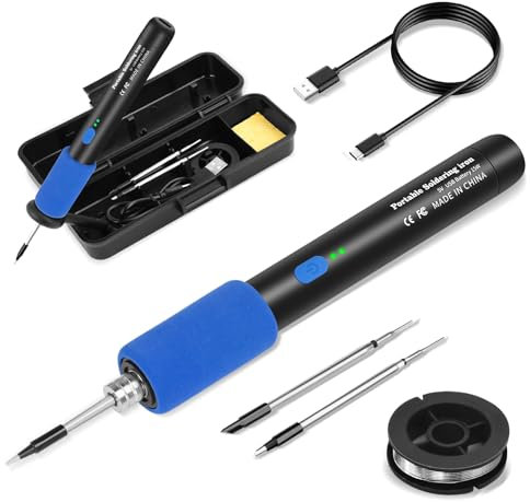 Soldering Iron Set, USB Battery Soldering Iron with 3 Temperatures, Adjustable 270°C - 450°C