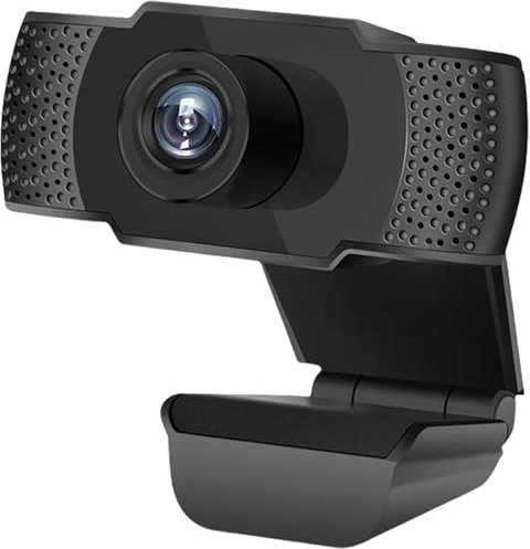 RUOVXWU Webcam for PC with Microphone 1080P Full HD Plug and Play USB Web Camera for Desktop & Laptop Clear Stereo Audio for Conference, Zoom, Skype, Facetime, Windows, Linux, and macOS