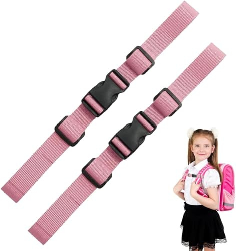 Verstellbarer Brustgurt Rucksack, 2 Stück, Rosa (Rutschfester Gurtband Für Schultasche, Strapazierfähiger Rucksackriemen Aus Nylon Für Joggen, Wandern, Reisen, Als Brustgurt Rucksack Kinder Set)