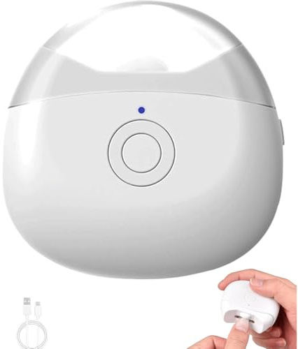 Electric Nail Clippers, Electric Nail Trimmer for Adults, and Elderly, Automatic Nail Clipper with 2 Speeds, Safety Cordless Rechargeable Nail Cutter with LED Light and Chip Storage Box (White)