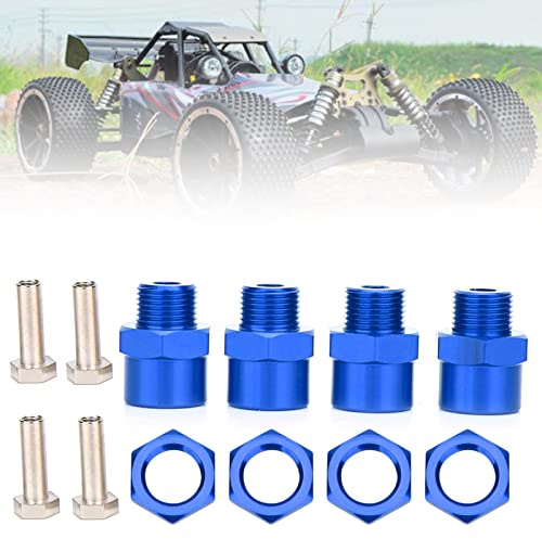 Generic Rad-Sechskant-Adapter, Langlebiges RC-Auto, 12 Mm auf 17 Mm, Umbauzubehör für D4 HSP 94123 1/10 – Blaues Metall, 4 Stück für RC-Enthusiasten (Blue)