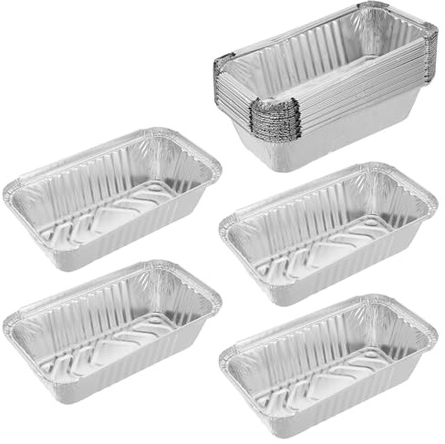 Milisten Barquettes Jetables en Aluminium 25 Pcs sans Couvercle 670 Ml Boîtes Alimentaires pour Barbecue Contenants Alimentaires Pratiques et Écologiques Usage Unique