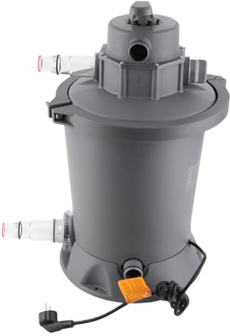 TOPINCN Pompe de Filtre à Sable de 800 Gallons, Filtre à Cartouche de Piscine 60 W avec Bride Supérieure Rotative à 360 Degrés, pour Piscines de 1 100 L à 18 100 L