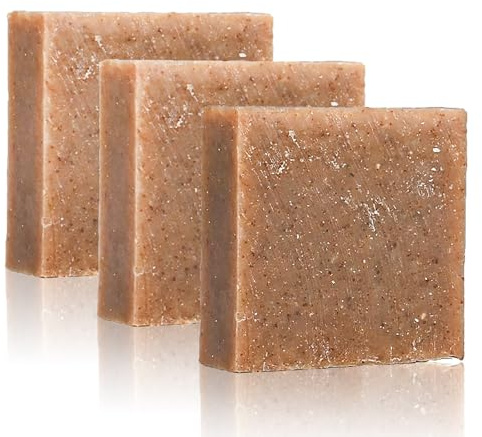 Kupferton Seife Mineralreiche Reinigungsseife Handgemacht mit Kakaobutter Olivenöl Jojobaöl Cremiger Schaum Feuchtigkeitspflege Gesicht Körper Ölkontrolle(3pcs)