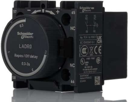 Schneider Electric, TeSys D - time delay auxiliary contact block - 1 NO + 1 NC screw clamp terminals, LADR0