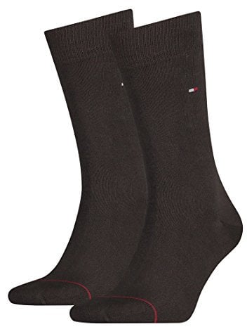 Tommy Hilfiger Classic - Chaussettes de Ville - Lot de 2 - À Logo - Homme - Brun - 39