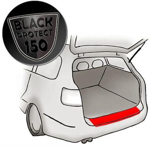 Passend für Mercedes Benz Vito/Viano (Typ W639, ab BJ 2005) - SCHWARZ 150µm - Passform Lackschutzfolie Ladekantenschutz für Ladekante in schwarz matt (Black) 150µm