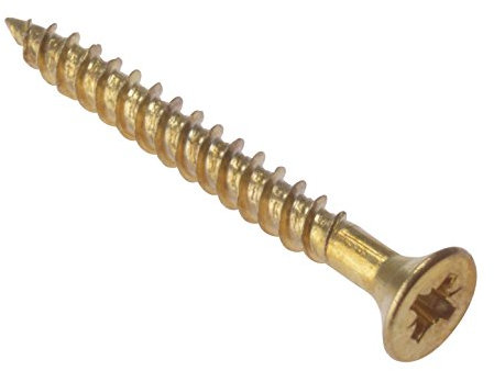 ForgeFix General-Purpose Twin Thread Screws | 1 1/4 x 8 | Electro Brassed Plated | Box 200