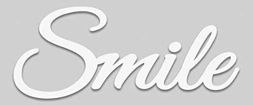 Eurographics Art Words AW-DF2025, 3D Buchstaben Smile, Wandtattoo, weiß, 60 x 25 x 1,4 cm