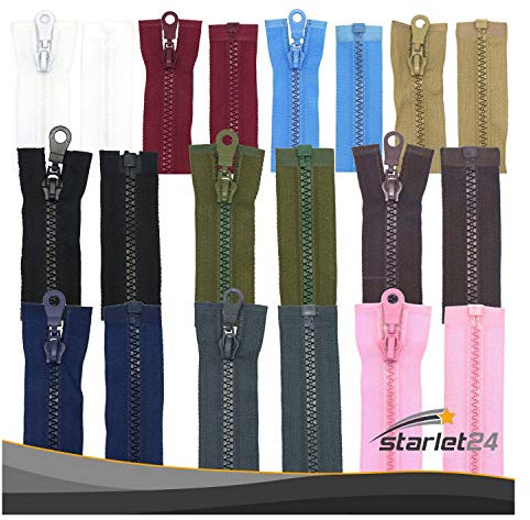 Starlet24® Reißverschluss Kunststoff 5mm grob teilbar, Reißverschlüsse Plastik-Zähne für Jacken & Taschen - Dunkelblau 65 cm
