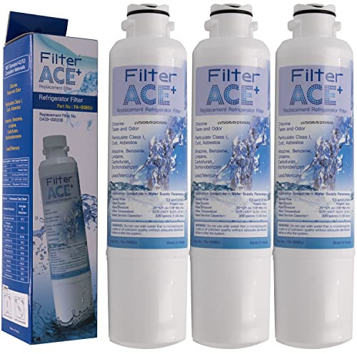 ACE+ FA-0085U | 3-Pack Water Filter Compatible with Samsung DA29-00020B, HAF-CIN/EXP, HAF-CIN, DA97-08006A-B, DA97-08006A-E Fridge Filter Cartridge for Side by Side Refrigerator