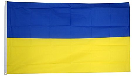 Flaggenfritze® Flagge Ukraine, ukrainische Flagge hissfertig mit Ösen + gratis Sticker 60 x 90 cm