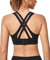 Yvette Sport BH Starker Halt Gepolstert Gekreuzt Rücken Große Brüste Lauf Fitness Yoga Bra, Schwarz, 3XL(D-F) für 100E 100F 100G 105D